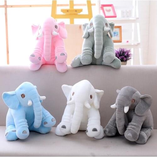 45cm High Quality plush elephant doll toy children sleeping cushion cute filled elephant baby accompanying doll Christmas gift