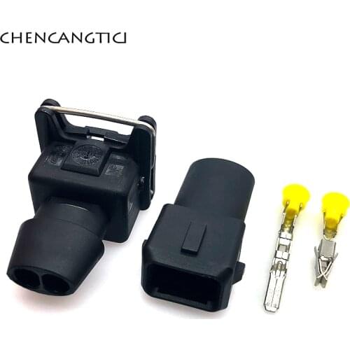 5 Sets 2 Pin AMP Tyco EFI Fuel Injector Connector Auto Waterproof Junior Power (mini timer)Plug With Sealed Rubber Boot For Cars