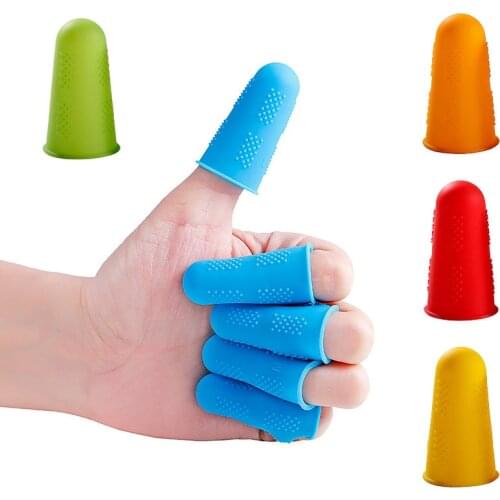 5Pcs/Set Pure Color DIY Sewing Tool Multi Purpose Thimble Tip Anti-cut Silicone Heat Resistant Needlework Accessory
