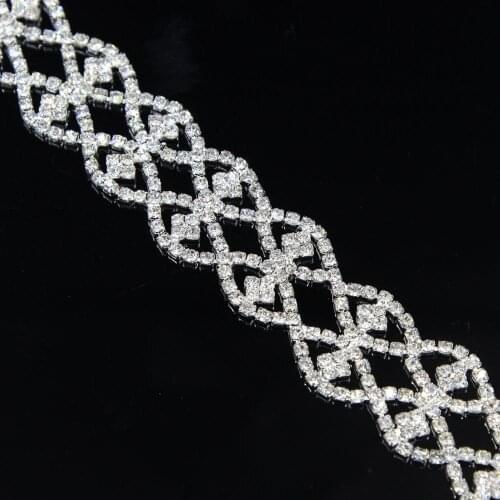 5Yards Rhinestones Trims Diamond Chain Crystal for Head Band DIY Beads Jewelry Decoration