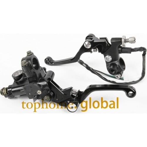 7/8" New CNC Brake Master Cylinder Pressure Switch Reservoir Levers Dirt Pit Bike Black For KAWASAKI KLX250,D-TRACKER 2008-2013