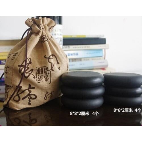 8pcs Hot and cold energy stone lava stone oil SPA volcanic hot stone acupuncture massage promoting blood circulation