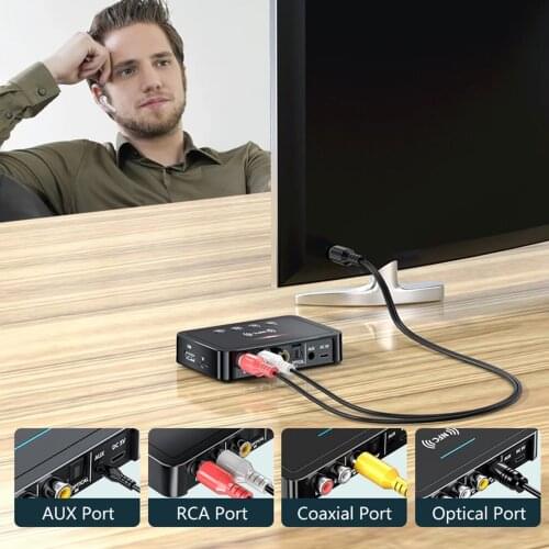 Bluetooth 5.0 Receiver Tranmitter Battery TF Card Stereo 3.5mm AUX RCA Wireless Bluetooth Audio Adapter For TV PC Car kit