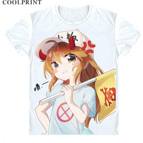 COOLPRINT Cells at Work! Hataraku Saibo T-Shirts Short Sleeve Shirts Japanese Lolita THE PLATELETS CUTE Kesshoban Cosplay Shirt
