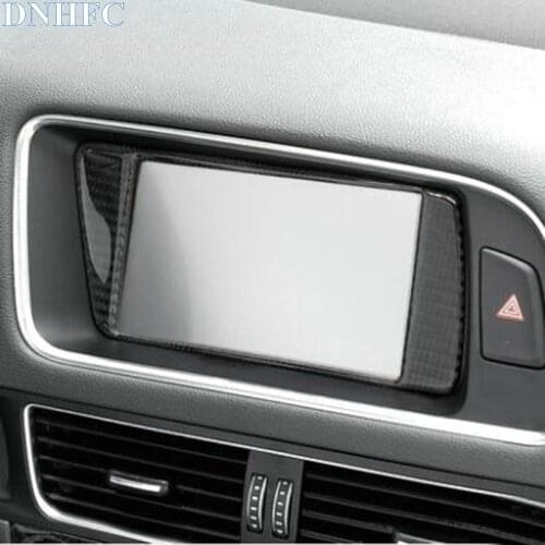 DNHFC 1PC Carbon Fiber Style of Vehicle DVD Navigation Decoration Frame for Audi Q5 2009-2016