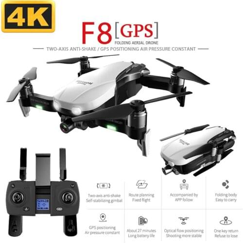 F8 GPS Drone with Two-axis anti-shake Self-stabilizing gimbal Wifi FPV 1080P 4K Camera Brushless Quadcopter Vs Zen K1 SG906