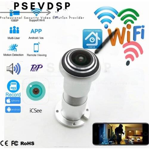 1080P Wifi Door Eye Camera Mini Peephole Door WifI IP Camera Lens Wide Angle FishEye 1.66MM Lens TF card Slot P2P Onvif RTSP