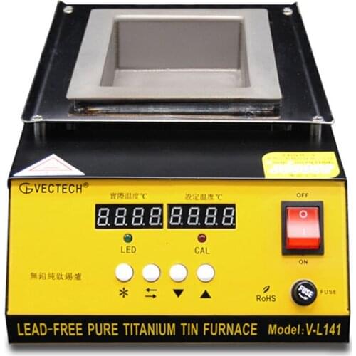 Electric Tin Furnace Lead-free Dip Welding Machine Adjustable Temperature Tin Pot Mini Furnace Desktop V-L118