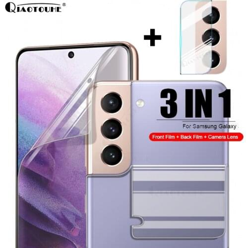 3 in 1 Hydrogel Film For Samsung Galaxy S21 S20 Fe Ultra S10 S9 Plus S10e Screen Protector Note 9 10 Plus 20 Ultra Camera Glass