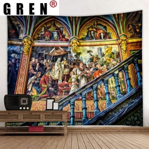 GREN Tapestry Art Creativity Wall Rugs Wall Hanging Covering Fabric Mural Background Cloth Towel Beach Fabric Blanket Home Decor