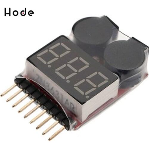 1-8S Lipo/Li-ion/Fe Battery Voltage 2IN1 Tester Low Voltage Buzzer Alarm