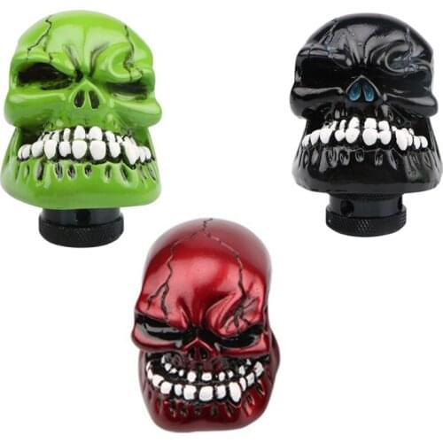 N0HF Creative Auto Styling Gear Stick Shift Knob Car Modified Skull Head Shifter Skeleton Gear Shift Knob Stick Universal