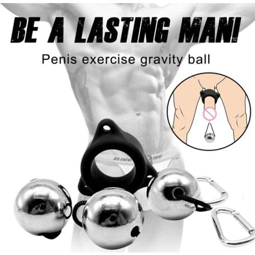 Metal Ball Penis Erection Training Penis Extender penis Enlargement Hanger Stretcher Cock Ring adult Sex Toy for Men Sex Delay