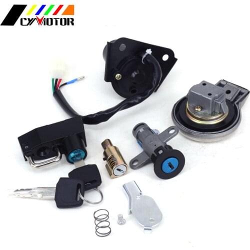Motorcycle Aluminum Lgnition Switch Helmet Steering Seat Lock Key Fuel Gas Cap Set For Yamaha Virago XV125 XV250 QJ250-H