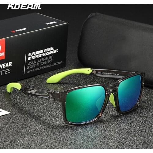 KDEAM 2020 New Men Polarization Sunglasses Square Ultralight TR90 Frame Colorful True Membrane Sports Sun Glasses UV400 G55