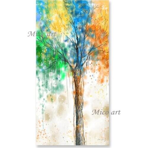 Latest Design Colorful Tree Picture Canvas Art Oil Painting Modern Living Room Decor Wall Hangings Art Paintings Free Shipping