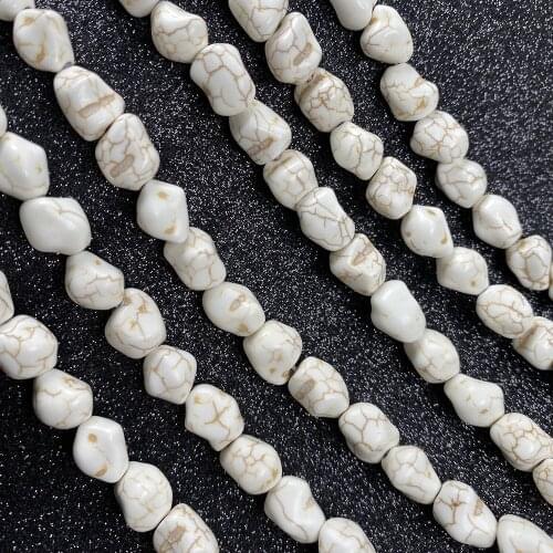 New Natural Stone Beads Irregular Shape White Turquoises Beads for Jewelry Making DIY Bracelet Necklace Accessories for Women