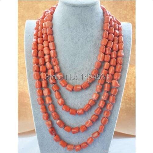 Wholesale Pearl Jewelry Natural 100 Inches 13x15mm Massive Pink Coral Necklace - Handmade Jewelry - XZN33