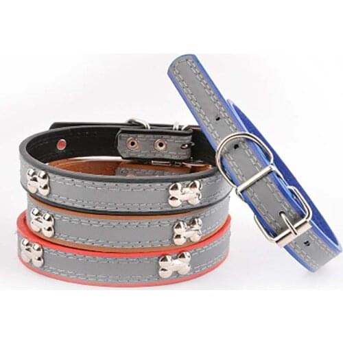 2pcs Leather PU Dog Collar Personalized Pet Collar Anti-lost Dog Collar for Outdoor Travel Dogs Pet Accessories Pet Products