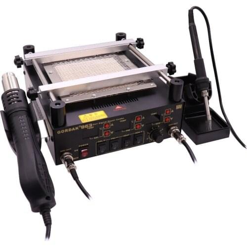 863 3 in 1 hot air gun soldering station BGA rework soldering station electric soldering iron IR infrared preheating station