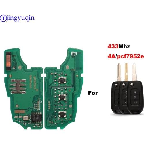 Jingyuqin Board Only PCF7961 4A 433MHz 3 Buttons Flip Remote Key For Renault Kadjar Captur Megane 3 Symbol 2013-2017 CWTWB1G767