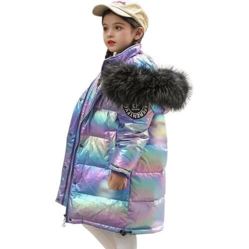-30 degrees Children Girls clothes warm Winter Down Jackets coat Boys Clothing kids Hooded Thicken Long waterproof Parka 7color