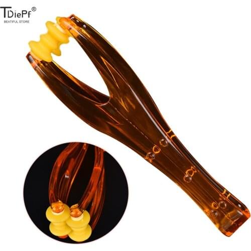 Hand Finger Massager Acupressure Dual Roller Joint Relaxing Beauty Plastic Massage Tool for Blood Circulation