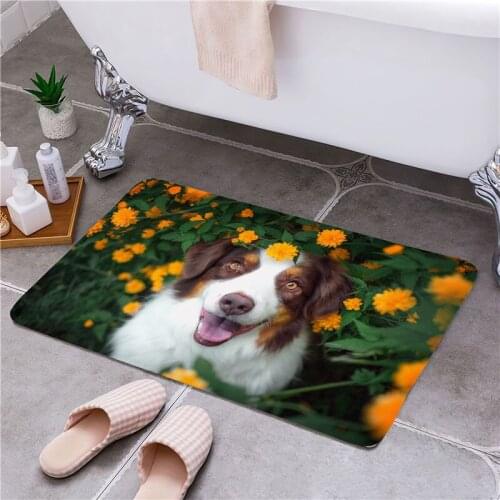 Cute Dog Entrance Door Floor Mat Door Mat Rectangle Non-Slip Foot Pad Home Welcome Carpet For Hallway Bath Kitchen Doormat
