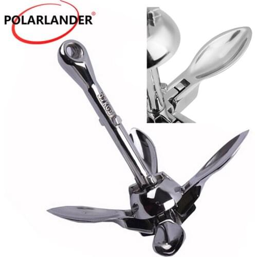 Boat Folding Grapnel Anchor 1 Pcs Stainless Steel Durable 0.7 KG Docking Hardware For Boat Marine Yacht Marine Accessories