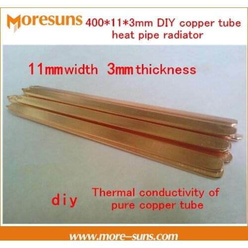 Free Ship 5pcs 400*11*3mm DIY Sintered heat pipe/copper tube heat pipe radiator/Thermal conductivity of pure copper tube