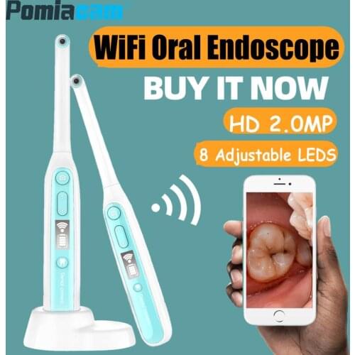 2019 Newest HD 1080P Wireless WiFi Oral Dental Endoscope Camera 8 LEDS Inspection for Dentist Oral Real-time Video Dental Tools