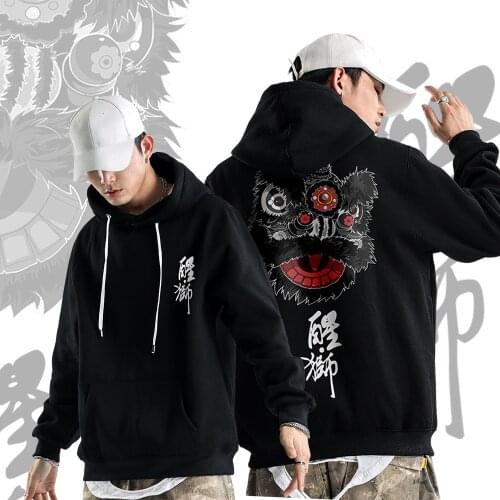 Hoodies Men Long Sleeve Black Print Hooded Sweatshirt Mens Tracksuit Sweat Coat Casual Sportswear S-4XL