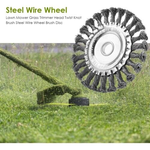 Lawn Mower Brush Disc Grass Trimmer Head Twist Knot Brush Steel Wire Wheel Rounded Edge Weed Trimmer Edge Head Power Lawn Mower