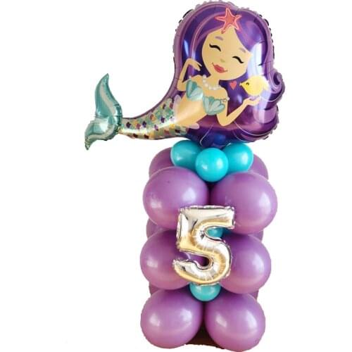 1pcs 90*58cm Foil Little Mermaid Balloons For Birthday Marine Theme Party Wedding Decoration Kids Little Mermaid Balloons