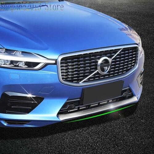 For Volvo XC60 2018-2021 Stainless Steel Front bumper lip trim protection strips Decor cover Car Styling Accessories