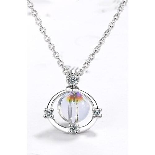 Trendy Star Universe Pendant Necklace For Women Jewelry Gold Fashion Lady Silver 925 Necklace Choker Girls Lady Chirstmas Gift