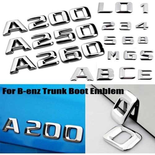1pcs Car Stickers Auto Emblem badge Rear Stickers GLA CLA 0 1 2 3 4 5 6 8 A C E G L K M S Number Letter Logo