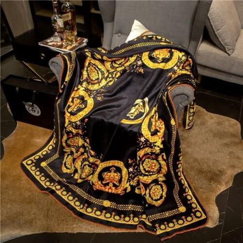1pc Luxury printed Blanket Comforter black Bed Cover Quilting 150x150cm/150x200cm/200x230cm