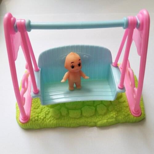 1pcs Lovely Swing +1 pcs dolls Toy Dollhouse Furniture For Little Dolls Children Baby Girl Doll Accessories