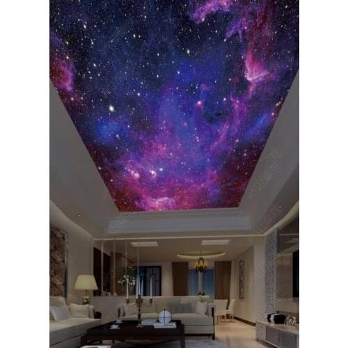 1824 Nebula Cosmic Fantastic Lighting Printing stretch ceiling film for workshop ceiling decoration