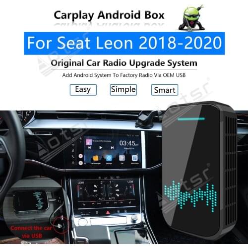 4+32GB For Seat Leon 2018 - 2020 Car Multimedia Player Android System Mirror Link Navi Map Apple Carplay Wireless Dongle Ai Box