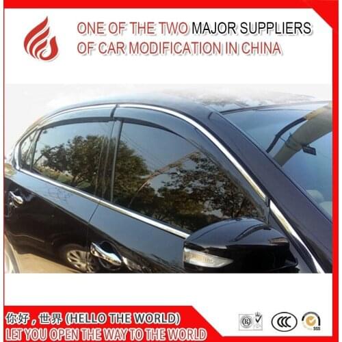 High quality 4 Piece Injection molding trim vent shade rain sun wind deflector window visor for Scorpio 2013-2017