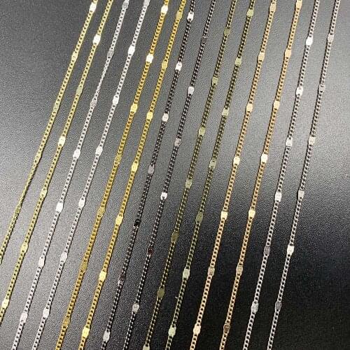 5/10m/lot Metal Gold Bronze Plated Long Necklace Chains For DIY Necklace Anklets Jewelry Making Findings Supplies Accessories