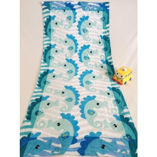 FREE SHIPPING 70*150cm Cartoon Lovely hippocampus Towels baby bath towel Children Beach Bath Towel Cartoon Covers