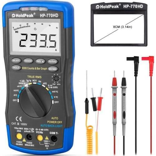HoldPeak HP-770HD Autorange Digital Multimeter True RMS AC/DC Voltage Frequency Electrical Tools Tester HFE NCV Mulitmetro