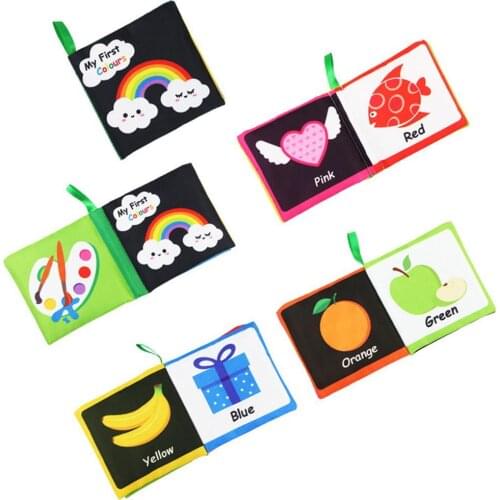 English Early Learning Baby Sound Paper Cloth Book Enlightenment Cognitive Toys Soft Cloth Learning Cognize Book Kids Quiet Book