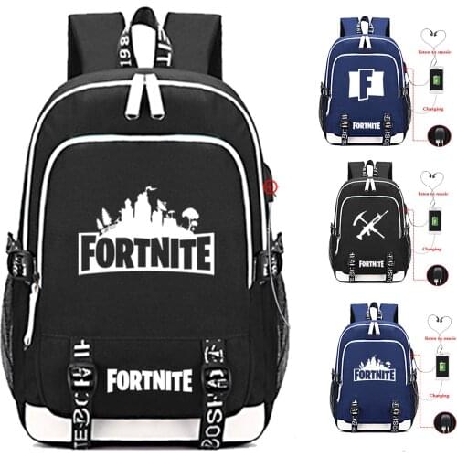 New Fortnite Game Backpack Canvas Shoulder Students School Bags Teenagers Backpack Outdoor Usb interface Laptop supplies Bags