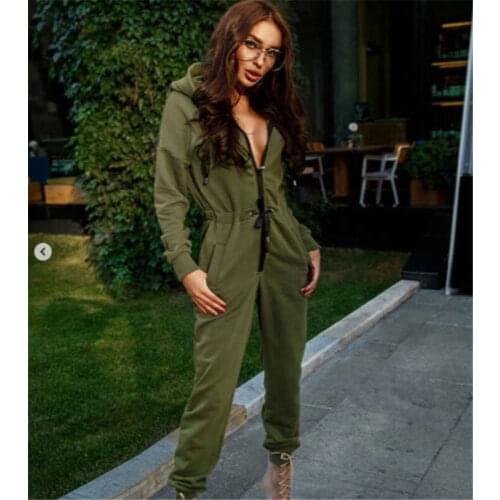 New Fashion Women Sexy Jumpsuit Long Sleeve High Waist Jumpsuit Hoodies Street Wear Drawrsing Jumpsiut Romper Long Trousers hot