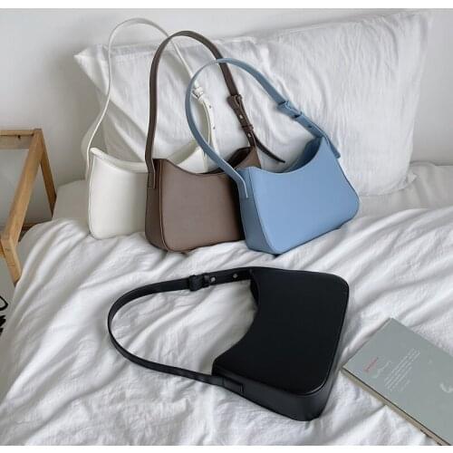 Korean Fashion Mini 2021 New Baguette Bag for Women PU Leather High Quality Designer Female Shoulder Axillary Bag Purses Handbag