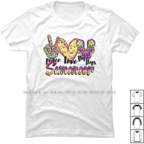 Peace Love Summer T Shirt 100% Cotton Father Uncle Peace Mummy Love Aunt Sum End Dad Ace My Me